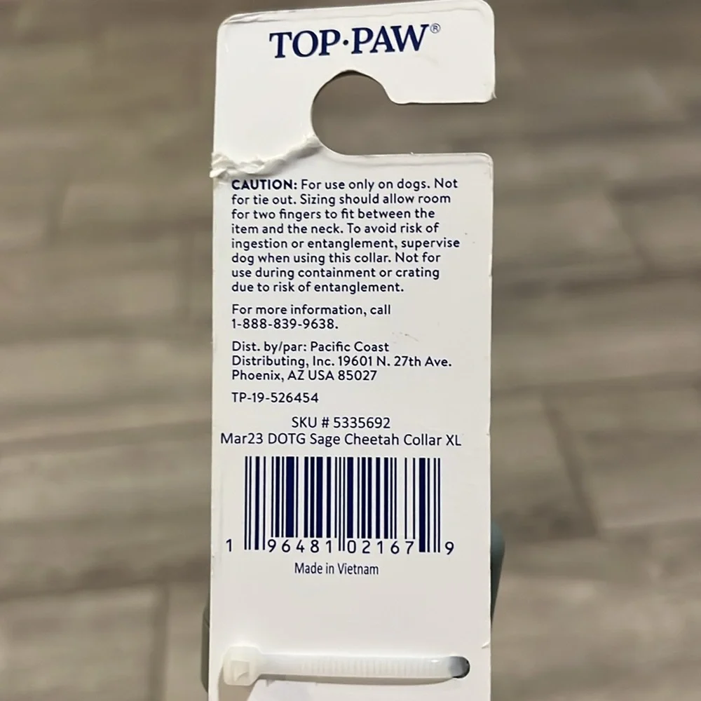 Dog Collar TOP-PAW with grey animal print NWT